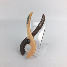 Load image into Gallery viewer, 1930s 1940s Early Plastic and Wood Nutcracker Brooch with Painted Detail