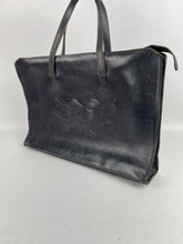 Load image into Gallery viewer, Original 1930's Blue Leather Handbag with Embossed Dog Detail