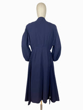 Load image into Gallery viewer, Exceptional 1940s French Navy Coat with Balloon Sleeves - Bust 36