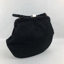 Load image into Gallery viewer, 1940s Large Black Bag Covered with Fabric