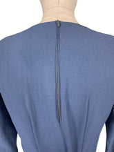 Load image into Gallery viewer, Original 1940's Blue Crepe Dress and Jacket Set with Lace Front and Belt - Bust 36 37