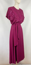 Load image into Gallery viewer, 1940s Raspberry Pink Beaded and Sequined Crepe Evening Dress - Bust 34 35 36