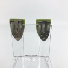 Load image into Gallery viewer, 1930s 1940s Pair of German Green Plastic and Paste Dress Clips