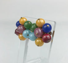 Load image into Gallery viewer, Vintage 1950s Harlequin Glass Clip on Earrings