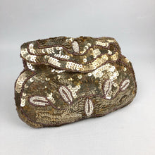 Load image into Gallery viewer, Original 1930's Gold Sequin and Beaded Czechoslovakian Evening Bag - Stunning Little Bag