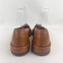 Load image into Gallery viewer, Original 1950's Warm Tan Leather Flat Shoes with Bow Trim - UK 5 *