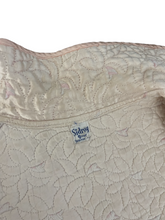 Load image into Gallery viewer, Original 1940's Quilted Bed Jacket with Beautiful Embroidery and Tie Neck - Bust 34 36