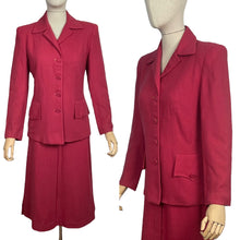 Load image into Gallery viewer, Original 1940's American Made Raspberry Pink Wool Suit by Glen Maid of New York - Bust 34 36