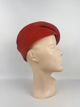 Load image into Gallery viewer, Outstanding Original 1930s Orange Hat with Early Plastic and Metal Trim