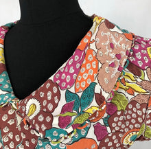 Load image into Gallery viewer, 1940s Bold Floral Dress in Pink, Teal, Chartreuse and Brown - Bust 34 35 35