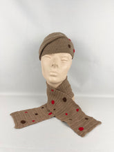 Load image into Gallery viewer, Original Knitted Cap and Scarf with Polka Dot Embroidery