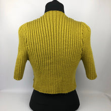 Load image into Gallery viewer, 1940s Style Hand Knitted Bolero in Lime Green - B34 36