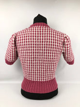 Load image into Gallery viewer, Reproduction 1940s Waffle Stripe Jumper Knitted from a Wartime Pattern - B 36 38 40
