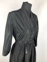 Load image into Gallery viewer, 1950s Black and Gold Polka Dot Dress - B38