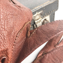 Load image into Gallery viewer, Original 1940s 1950s Soft Brown Leather Gloves with Button Closure - Size 7 or 7.5