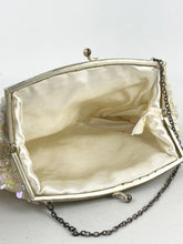 Load image into Gallery viewer, Original 1940's 1950's Pastel Sequin French Evening Bag with Glass Bugle Beads
