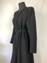 Load image into Gallery viewer, Original 1930s Inky Black Boucle Wool Belted Coat - Bust 36 38