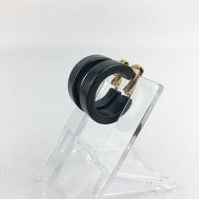 Load image into Gallery viewer, Vintage Dark Green Bakelite Clip On Hoop Earrrings