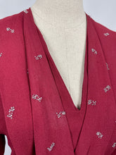 Load image into Gallery viewer, Original 1940s Red Crepe Beaded Dress - Wounded - Bust 38 39 40