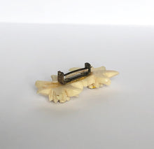 Load image into Gallery viewer, Vintage Carved Double Edelweiss Tourist Brooch
