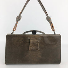 Load image into Gallery viewer, 1930s 1940s Brown Reptile Skin Bag with Matching Coin Purse