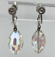 Load image into Gallery viewer, Vintage 1950s Cut Glass Screw Back Earrings
