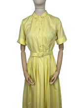 Load image into Gallery viewer, Do Not Buy Original 1950's Lightweight Cotton Day Dress in Soft Yellow - Belted - Bust 36 38 *