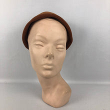 Load image into Gallery viewer, 1950s Chestnut Felt Hat with Neat Back Bow - Great Autumnal Colour