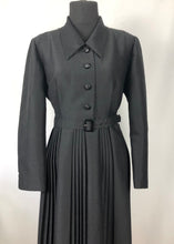 Load image into Gallery viewer, REPRODUCTION 1950s Belted Black Dress with Pleated skirt - Bust 40