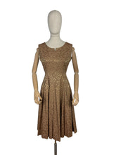 Load image into Gallery viewer, Original 1950's Gold Dress and Jacket Set with Silk Embroidery - Bust 38"