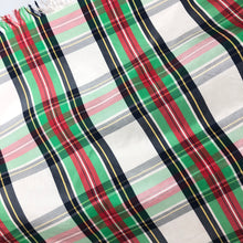 Load image into Gallery viewer, Original 1950s Artificial Silk Tartan Scarf in Red, Black, Green and Cream - Would Make a Great Headscarf