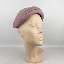 Load image into Gallery viewer, Original 1950's Dusky Pink Felt Hat with Pretty Pleats and Felt Trim