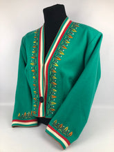 Load image into Gallery viewer, 1930s Tyrolean Style Felt Embroidered Cropped Jacket - B40 42