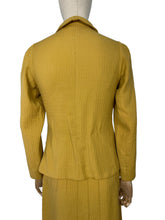 Load image into Gallery viewer, Original 1930's Lightweight Wool Suit in Mustard - Silk Lined - Stunning Buttons - Bust 33 34