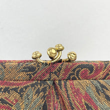 Load image into Gallery viewer, Original 1940's Fabric Bag in Red, Black, Gold and Teal by Ingber *