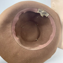 Load image into Gallery viewer, Original 1930's Mid Brown Felt Fedora with Blue and Burgundy Felt Trim *