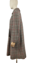 Load image into Gallery viewer, Fabulous Vintage 1970's does 1940's Houndstooth Check Wool Coat in Black, White and Red - Bust 34 35 36