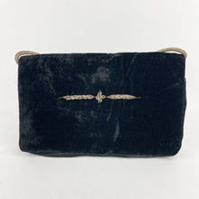 Load image into Gallery viewer, Vintage Black Velvet Evening Bag with Metallic Gold Embroidery