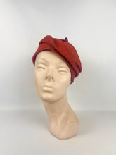 Load image into Gallery viewer, Outstanding Original 1930s Orange Hat with Early Plastic and Metal Trim