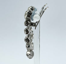 Load image into Gallery viewer, Beautiful Vintage Clear Paste Clip-on Earrings on Silver-tone Metal