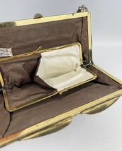 Load image into Gallery viewer, Wounded Original 1940's Brown Ostrich Leather Handbag