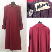 Load image into Gallery viewer, 1940s 11011 True Volup Burgundy Wool Coat by Windsmoor - Bust 48" 50"