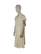 Load image into Gallery viewer, Original 1930's Cream Silk Dress with Mother-of-Pearl Buttons - Bust 32 34 *