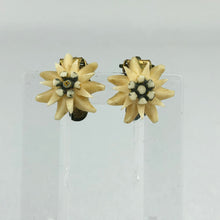 Load image into Gallery viewer, Vintage 1930s 1940s Carved Edelweiss Clip On Earrings