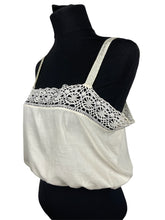 Load image into Gallery viewer, Original 1920s Silk Chemise with Pretty Crochet Lace Border - Bust 34