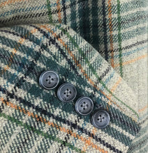 Load image into Gallery viewer, Vintage Zip Front Jacket in Green, Yellow and Navy Check - B38 40