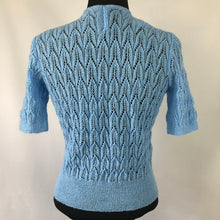 Load image into Gallery viewer, Reproduction 1940s Lace Jumper in Pale Blue - B36 38