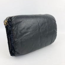 Load image into Gallery viewer, Original 1930s 1940s Navy and Brown Tooled Leather Muff Bag with Sailing Ship Design