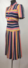 Load image into Gallery viewer, Amazing 1940s CC41 Striped Crepe Dress - B34