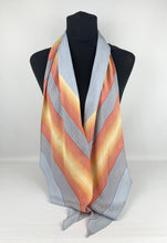Load image into Gallery viewer, Original 1930's Silk Pointed Cravat - Beautiful Vintage Pointed Scarf in Blue and Yellow